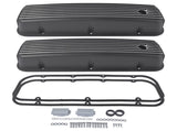 3-11/16" Tall Finned Valve Covers Black for Chevy BBC 396 402 454 502 1965-1995 39272975