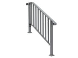 Silver Outdoor 3-Step Iron Handrail 22095406