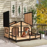 ZUN Dog House- Natural Wood 41863210