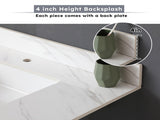 37 Inch Marble Vanity Top, White Vanity Top with Pre-drilled Faucet Holes, Bathroom Vanity Top with 80533783
