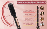 ZUN Negative Ionic Hair Straightener Brush with 9 Temp Settings, 30s Fast Heating, Hair Straightening 71935411