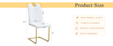 White PU Dining Chair Set.Uniquely designed white dinings. PU material, paired with gold metal W2920P233519