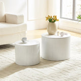 Nested table set 2 pieces, MDF coffee table set Living room/lounge area, White W2085P185151