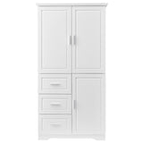 ZUN Tall and Wide Storage Cabinet with Doors for Bathroom/Office, Three Drawers, White 17634715