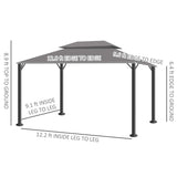 ZUN 10ft x 10ft Outdoor Patio Gazebo Canopy Tent Coffee-AS （Prohibited by WalMart） 13114202