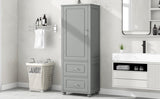 ZUN Tall Bathroom Storage Cabinet, Freestanding Storage Cabinet with Two Drawers and Adjustable Shelf, WF312728AAE