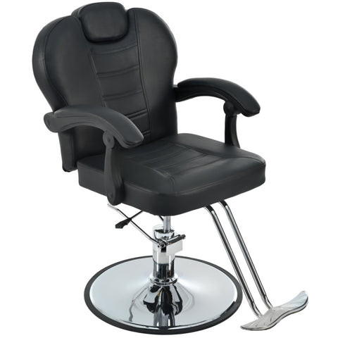 ZUN Classic Reclining barber Chair Salon Chair for Hair Stylist with Heavy Duty Hydraulic Pump, 360&deg; WF318104BAA