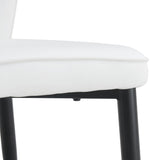 4 modern dining chairs with stylish PU patterned backrest and black metal legs for a comfortable W1512P360097