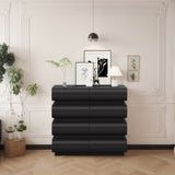 8 Drawer Dresser for Bedroom, Black Dresser No Handle, Modern 8 Chest of Drawers with Wide Storage W757P235733
