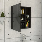 ZUN Labelle Medicine Cabinet With Mirror, Five Internal Shelves, Single Door -Black B07091924