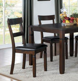 ZUN 5pc Dining Set Espresso Finish Dining Table and 4 Chairs Set Brown PU Upholstered Double Notched B011P170904