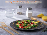 201PCS Black Gold Birthday Party Supplies For 25 Guests Happy Birthday Disposable Dinnerware Set 83891803