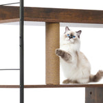 ZUN Cat Litter Box Enclosure with Shelves,Hidden Litter Box with Scratching Posts, litter box furniture W1687P165893