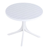 Modern White Round Plastic Table 36 Inch Indoor/Outdoor Dining Table & Coffee Table, Lightweight W3450P323346
