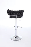 Set of 2 Bar Stools,with Chrome Footrest and Base Swivel Height Adjustable Mechanical Lifting Velvet 06163540