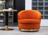 Wania Contemporary Velvet Swivel Chair, Orange T2574P164514