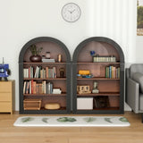 Bookcase, 4-Shelf Tall Bookshelf, 45.66" Wood Open Display Floor Arched Bookcase, Large Storage W3123P333708