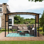 ZUN 12 x 9 Ft Outdoor Patio Gazebo,Retractable Shade Canopy,Steel Frame Grape Gazebo,Sunshelter 70670162