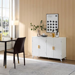 ZUN ideboard with wavy texture buffet cabinet, white accent cabinet with door, modern bookcase for W1705P179816