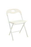 4-Pack White Stainless Steel Folding Chairs - Heavy-Duty 800lb Capacity, Stackable & Waterproof W2071P368564