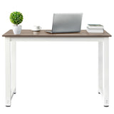 110cm Decent High Strength Wooden Computer Desk Gray 37157969
