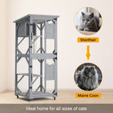 Large Cat House Outdoor Catio Cat Enclosures on Wheels,70.9" Kitty House with Upgraded Resting Box W2831P241961