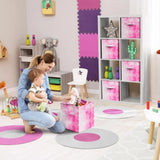 Colorful Collapsible Storage Bins, 6 Pack Foldable Storage Box with Handles, 11" Fabric Storage 02528102