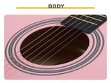 Pink 41-inch Dreadnought barrel-shaped cutaway acoustic guitar with pick, strings, capo, gig bag, 83268343