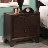 Wooden Nightstand with 2 Drawers in Espresso Finish B016P252964
