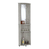 Chicago Corner Bar Cabinet, Rack, Glass Door B070P173191
