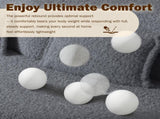 Modern Floor Sofa with 2 Pillows,Convertible Teddy Fabric Foam-Filled Sleeper Sofa Bed,15" Twin Size 29137002