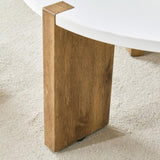 33.4-inch diameter minimalist circular MDF material coffee table, a stable and practical choice. The W1151P263914