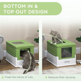 ZUN Fully Enclosed Cat Litter Box 88077855