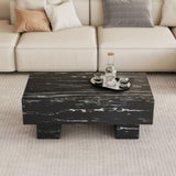Modern Simple Black Marble Texture MDF Coffee Table - 43.3"x21.6"x17.2" Practical Model.Making it an W1151P271522