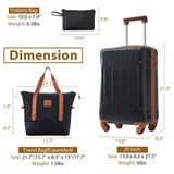 Hardshell Luggage Sets 3 Piece Carry-on Suitcases with Wheels, TSA Lock for Men Women-Black 15975754