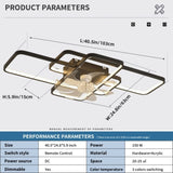 ZUN 41Inches Ceiling Fan with Lights Remote Control Dimmable LED, 6 Gear Wind Speed Fan Light 02346944