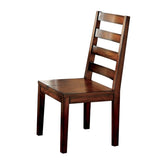 Set of 2 Wooden Dining Chairs in Tobacco Oak Finish B016P156597