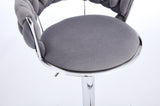Set of 2 Bar Stools,with Chrome Footrest and Base Swivel Height Adjustable Mechanical Lifting Velvet W1249P247730