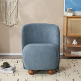 Modern Low Back Accent Chair, Upholstered Armless Living Room Chairs, Round Pine Wood Feet, for N817P224950B