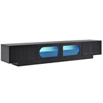 ZUN ON-TREND TV Stand with Fluted tempered Glass Doors for TVs Up to 95'', Functional Media Console with WF531672AAB