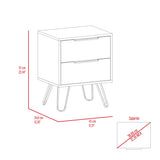 Nuvo Nightstand,Two Drawers, Hairpin Legs B128P148948