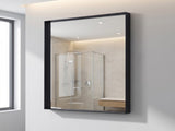 28"x36" Bathroom Wall Mounted Mirror Vanity Rectangular Mirror with Deep Frame, Black 48584482