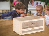 Fir Wood Hamster Cage with Flip Roof, Multi-Ladder Activity Areas for Guinea Pigs Hedgehogs 89026403