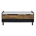 ZUN White and Walnut Coffee Table with Lift-Top B062P189138