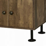 Rustic Oak and Black 2-Shelf TV Stand B062P209172