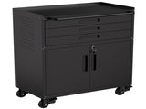 34.3" Rolling Metal Tool Cabinet - Heavy Duty Garage Storage with Lockable Doors & 3 Drawers, Mobile 62640081