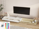 Modern TV Stand LED Lights , Entertainment Center Wooden TV Stand, TV Stand Desk Media Cabinet W1321P401002