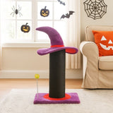 Wizard Hat Cat Scratching Post with Spring Ball Toy for Indoor Cats, Halloween Spooky Cat Scratcher, 45906745
