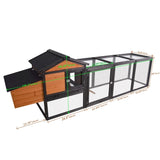 Wooden Chicken Coop, Large Outdoor Hen House with Nesting Box Poultry Cage, Rabbit Hutch Bunny Cage W2326P327190