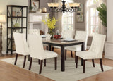 ZUN Modern Faux Leather White Tufted Set of 2 Chairs Dining Seat Chair HSESF00F1503